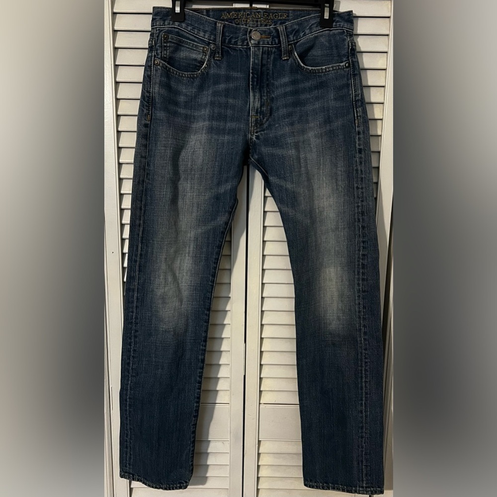 Mens American Eagle Slim Straight Blue Jeans 29x32